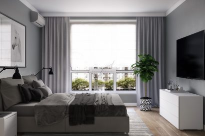 Tsoy design interior дизайн интерьера современной спальни в серых тонах
